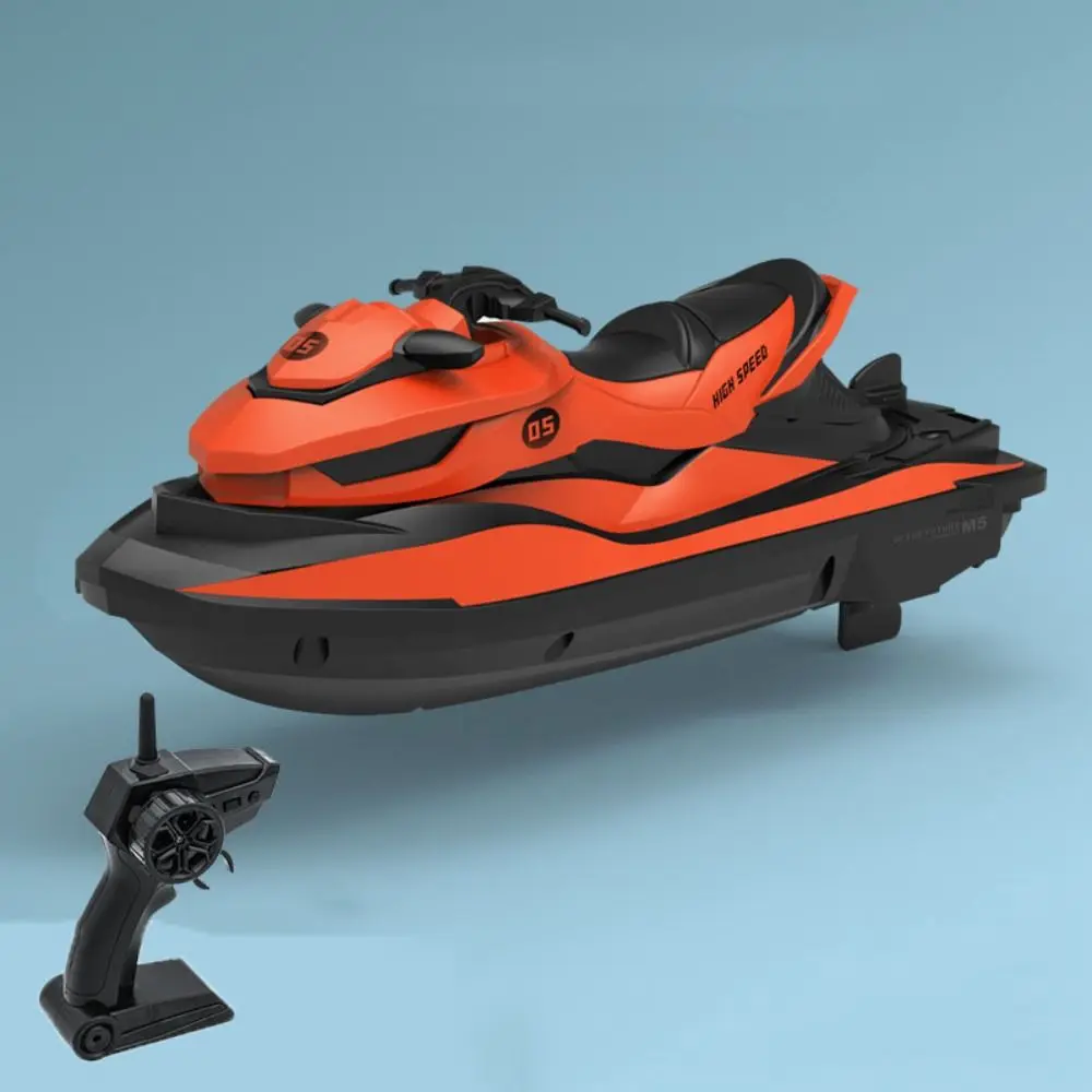 Plastic High-Speed Rc Motorboot Waterdichte Jetski Elektrische Boot Simulatiemodel Draagbare Oplaadbare 2.4g Draadloze Speedboot