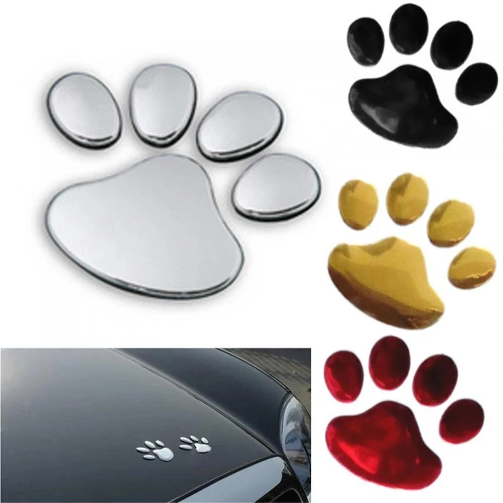 2PCS Auto Accessories Car Sticker Cool Design Paw 3D Animal Dog Cat Footprint Decal Car PVC sticker car decal