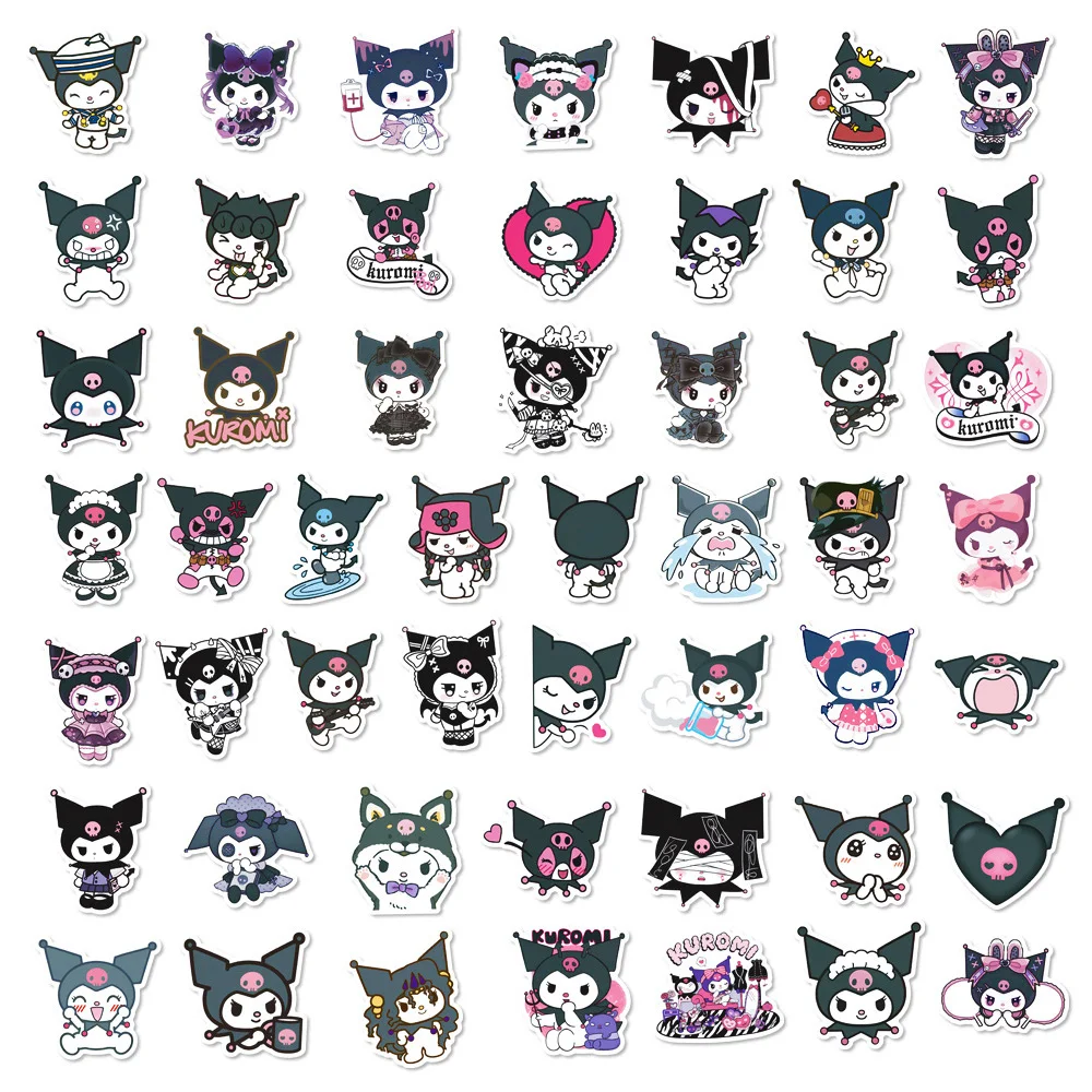 10/30/50pcs Kawaii Sanrio Anime Kuromi Stickers Cute Cartoon Girls Sticker Toy Phone Case Water Bottle Notebook Graffiti Decals