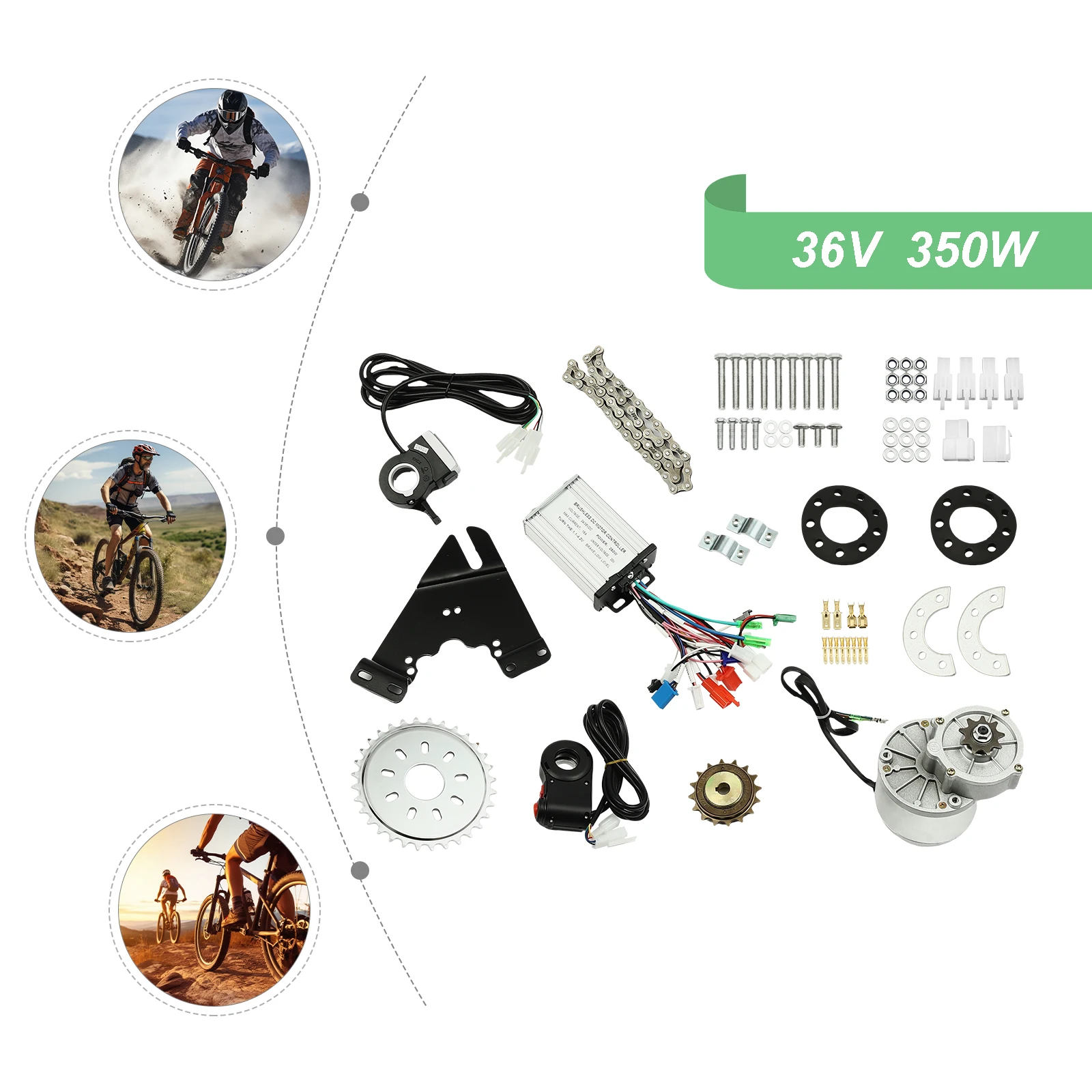 

Комплект для переоборудования электровелосипеда 36В 350Вт для спицевых колес и колес диаметром ≤27 дюймов, бесщеточный двигатель и контроллер для велосипедов с спицевыми колесами