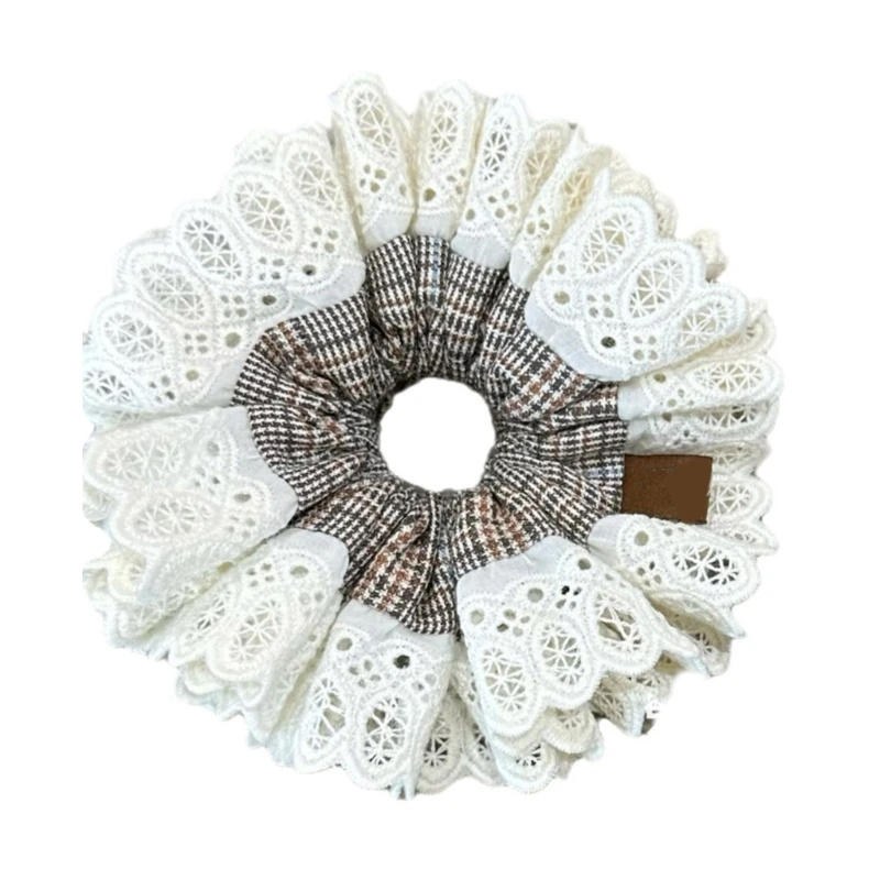 Ikat Rambut Kotak-kotak Musim Gugur Ikat Rambut Besar Dua Lapis Nyaman