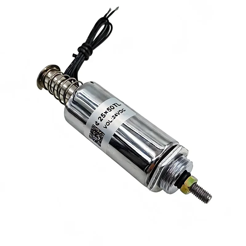 

DC12V/24V Mini Push Pull Electromagnet 25X50TL 10-15mm Stroke 300g Force Crash Test Solenoid