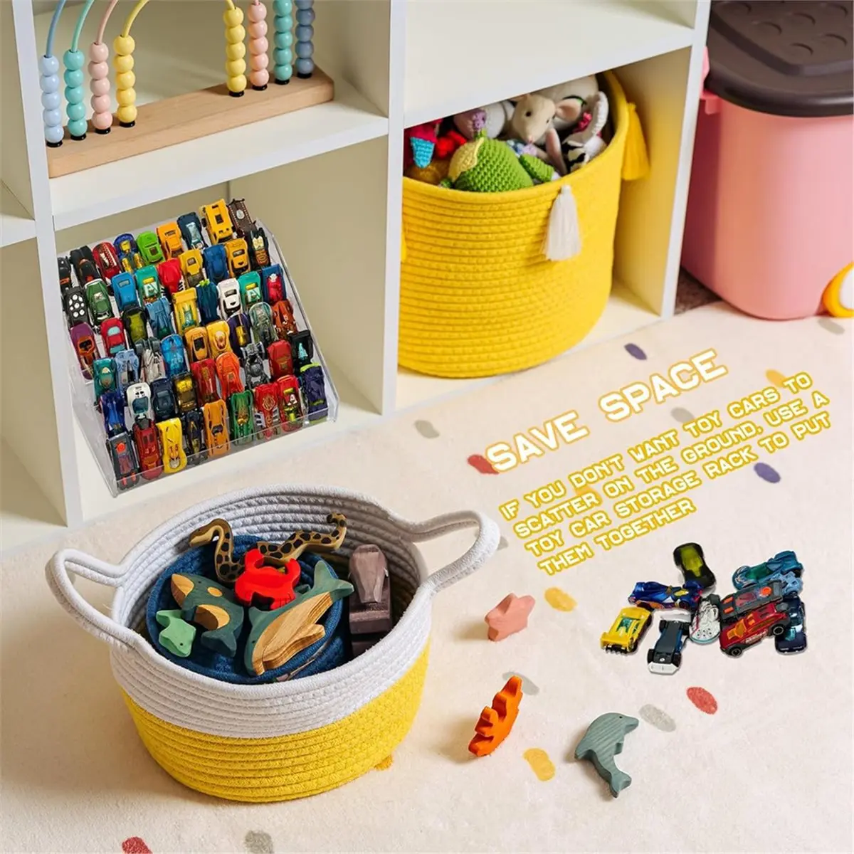 PROMOTION~ 2 Pack Toy Cars Display Shelf for Hot Wheels, Clear 7 Layers Toy Cars Display Case Storage Organizer