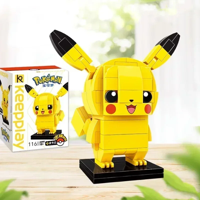 Keeppley Pocket Monster Pokemon Pikachu Psychk Charmander Assembly Block Children's Toys Kawaii Squirtle Model Gift Decoration