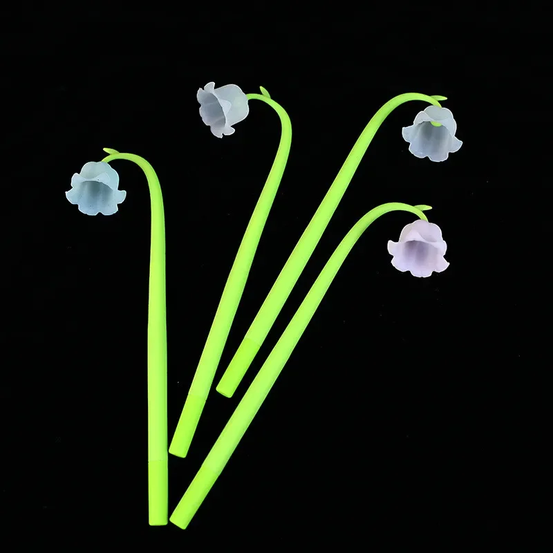 48PCS Creative Bell Orchid Gel Pen Multi-color Test Special 0.5mm Kawaii Pen School Supplies Stationery