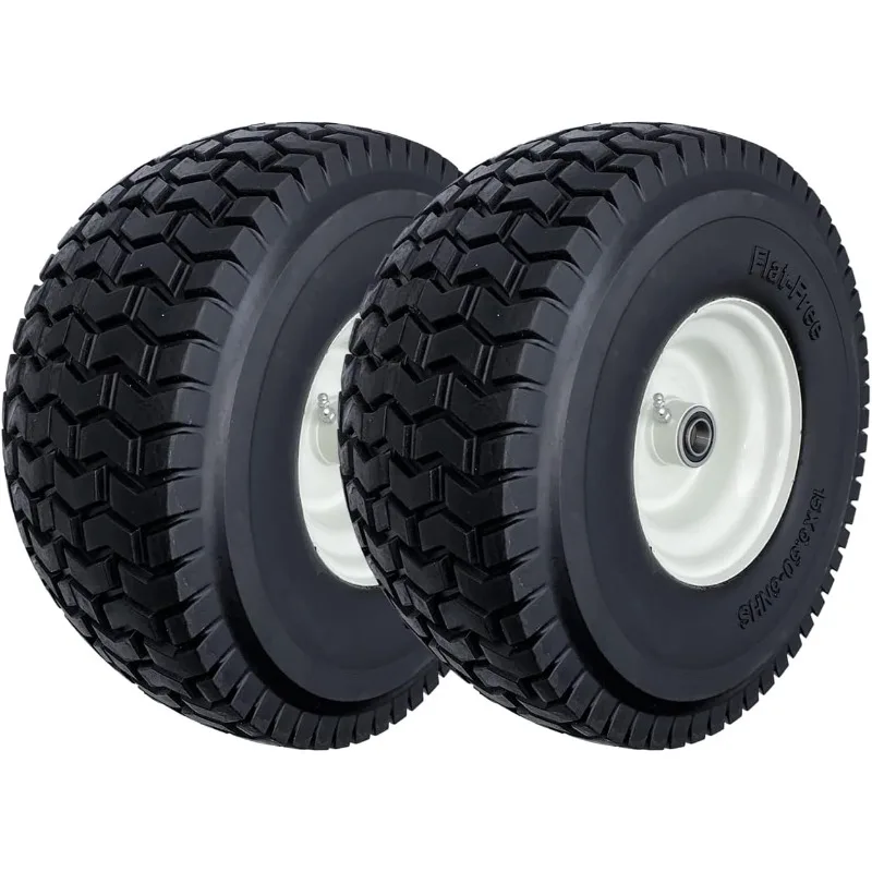 2-Pack 15x6.50-6 Flat-Free Tire with Rim,3