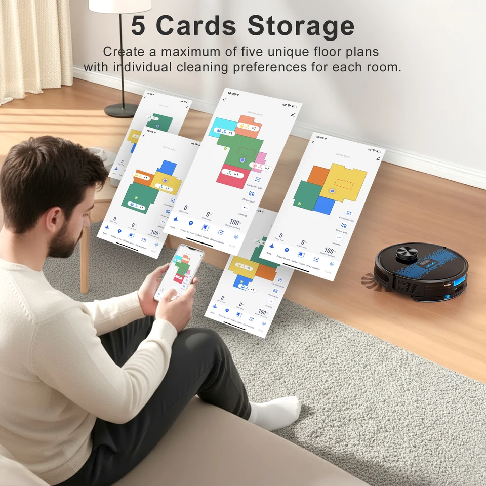Lubluelu SL60D Robot Vacuum and Mop Combo - 4500Pa Suction