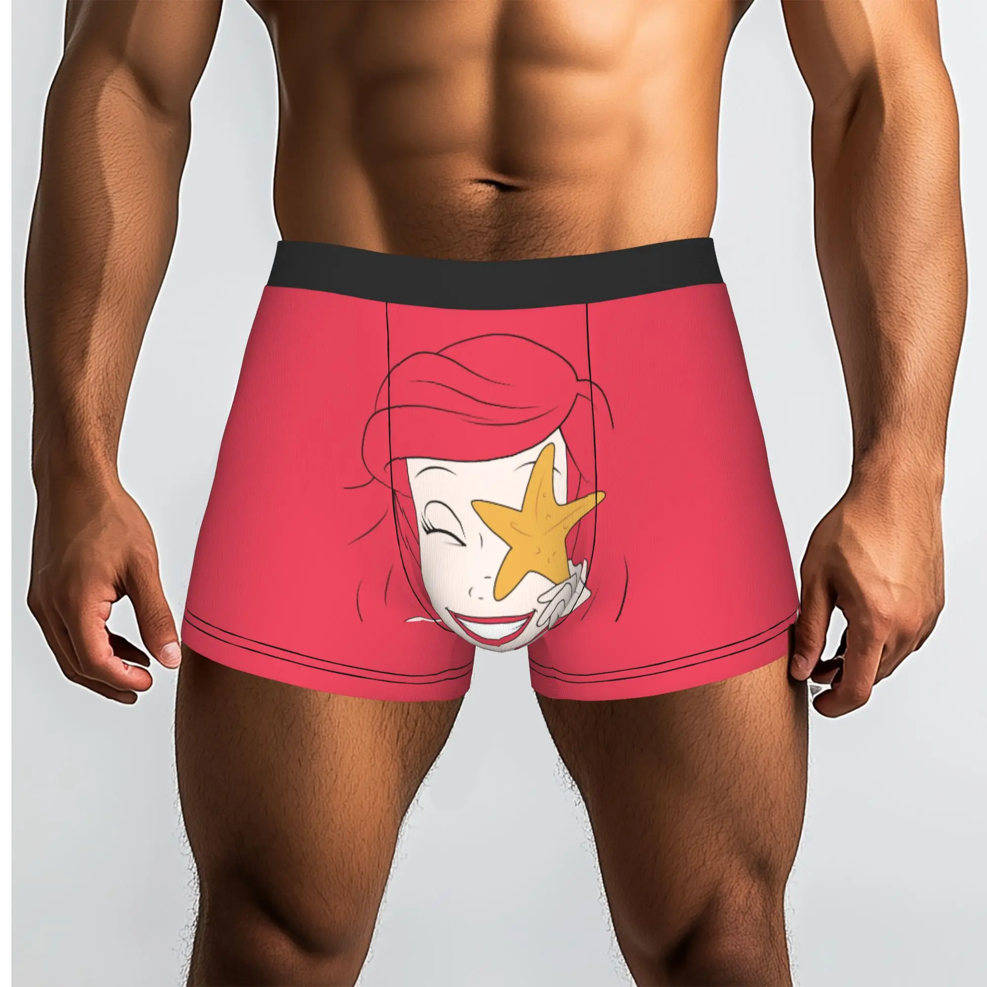 Novelty The Little Anime M-Mermaid Boxers Shorts Panties Male Underpants Comfortable The Little Mermaid Briefs Underwear