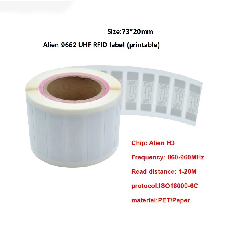 Asset EPC Class 1 Gen2 ISO18000-6C Passive Tag Label Sticker U8 Chip Disposable PET Paper UHF RFID 860-960mhz Long Range 1-25m