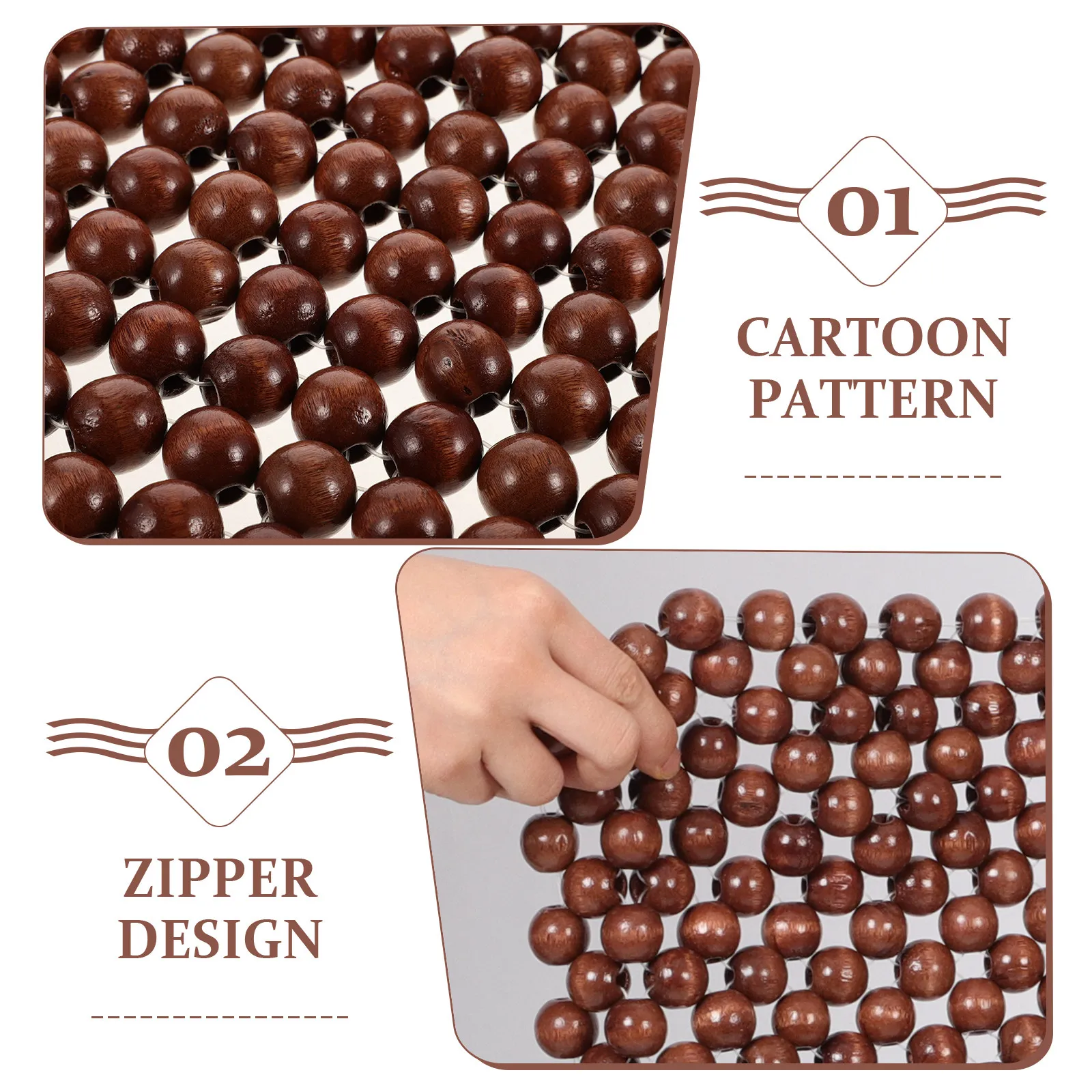 Car Seat Cushion Wooden Beads Square Shape Ergonomic Design Air Circulation for Driver Front Seat Cushion for Cars Trucks Suvs view 6