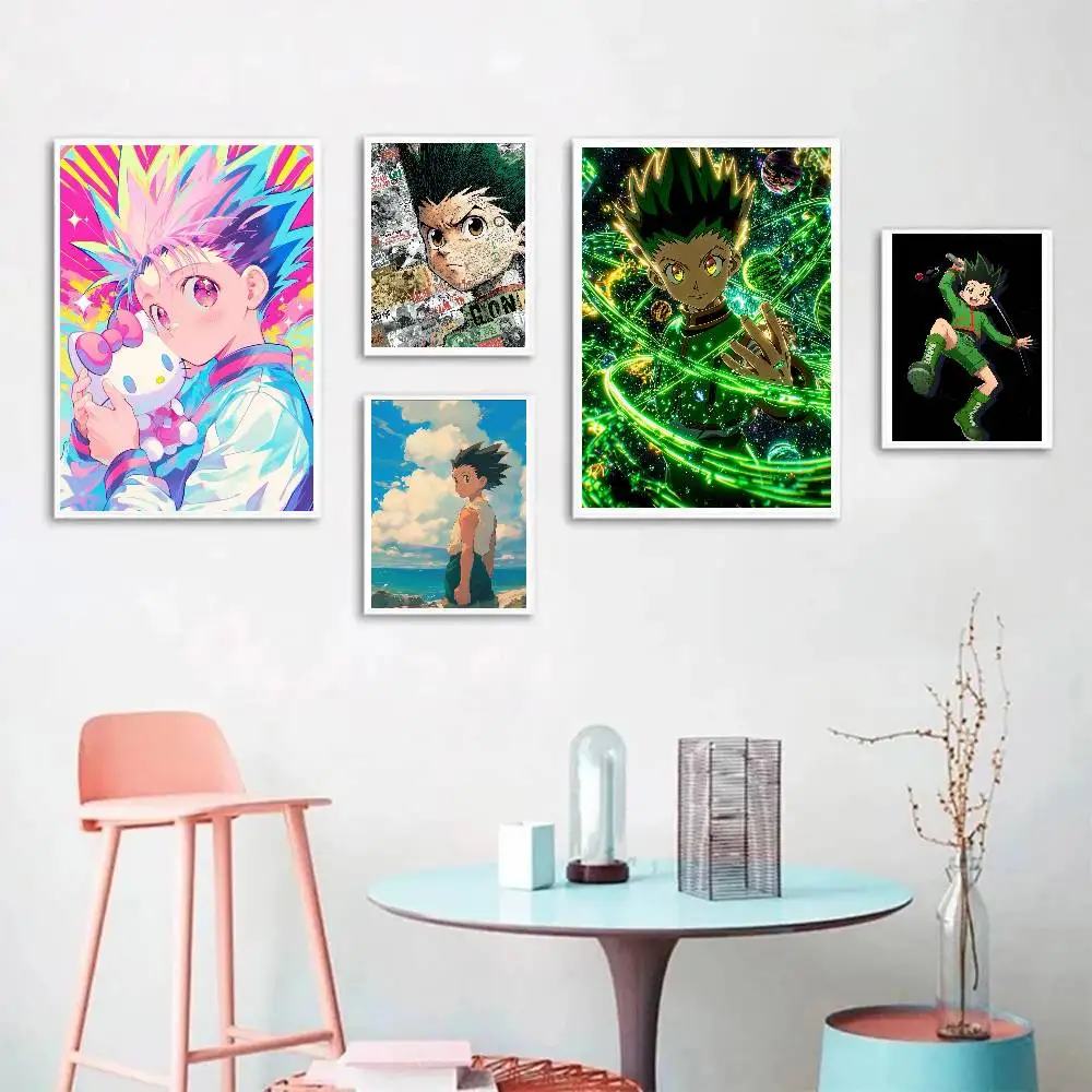 Gon Freecss Anime H-HUNTER X HUNTER Posters Living Room Bar Cafe Quality Canvas Vintage Style Comics Painting Art Home Wall Deco