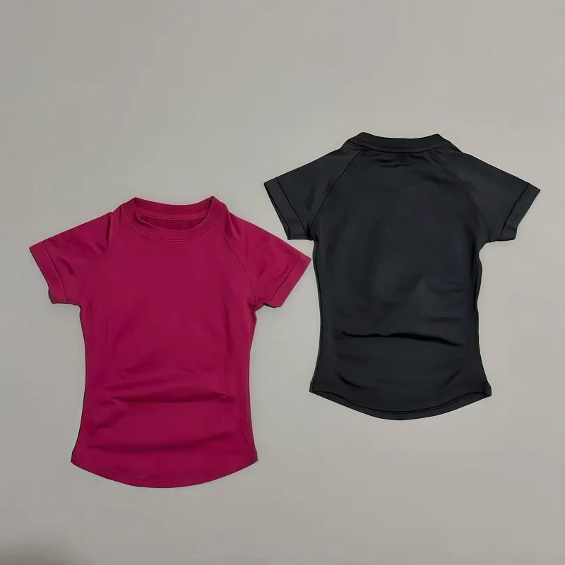 Sports Short Sleeve Top Women Running Sports T Shirt Summer Short Sleeve Round Neck Breathable Gym Vest Yoga Fitness Top image 2