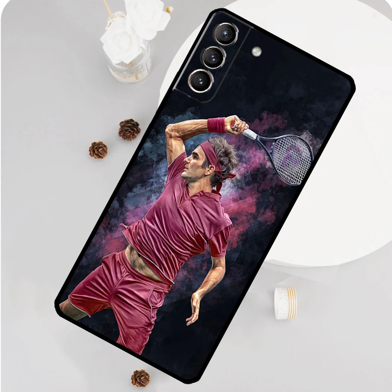 Funda de teléfono Tennis Roger Federer RF para Samsung Galaxy S25 Ultra S20 S21 S22 S23 S24 Plus S9 S10 S24 FE Funda