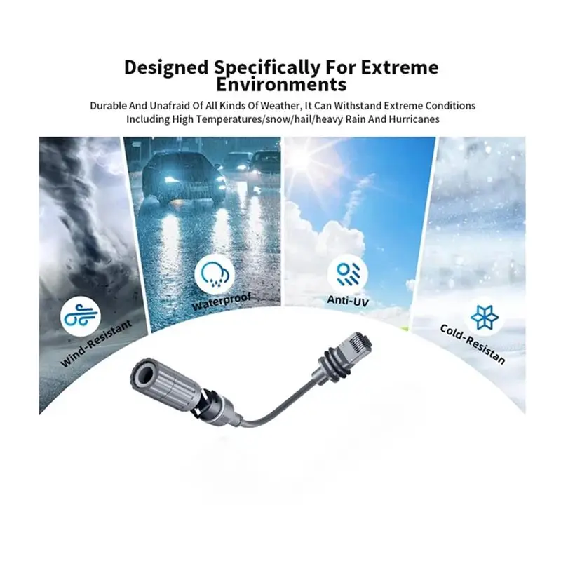 Shielded For Gen3 Ethernet Extender Adapter 0.5M For Starlink Satellite V3 SPX To RJ45 Rectangular Satellite Converter Cable-VVN