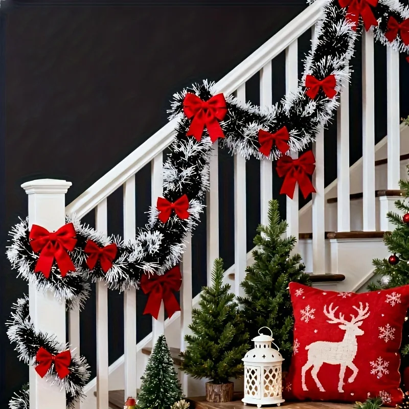 Weihnachtsband-Girlande DIY Künstliche Weihnachts-Lametta-Girlande Weihnachtsdekoration für Kamin und Heimparty ﻿ ﻿ ﻿ ﻿ ﻿ – Detail 5