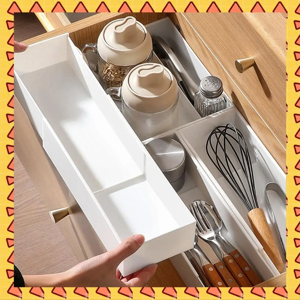 A008 Pull-Out Cabinet Organizer Kitchen Sliding Cabinet Basket Organizer Retractable Drawer Dividers Storage Box