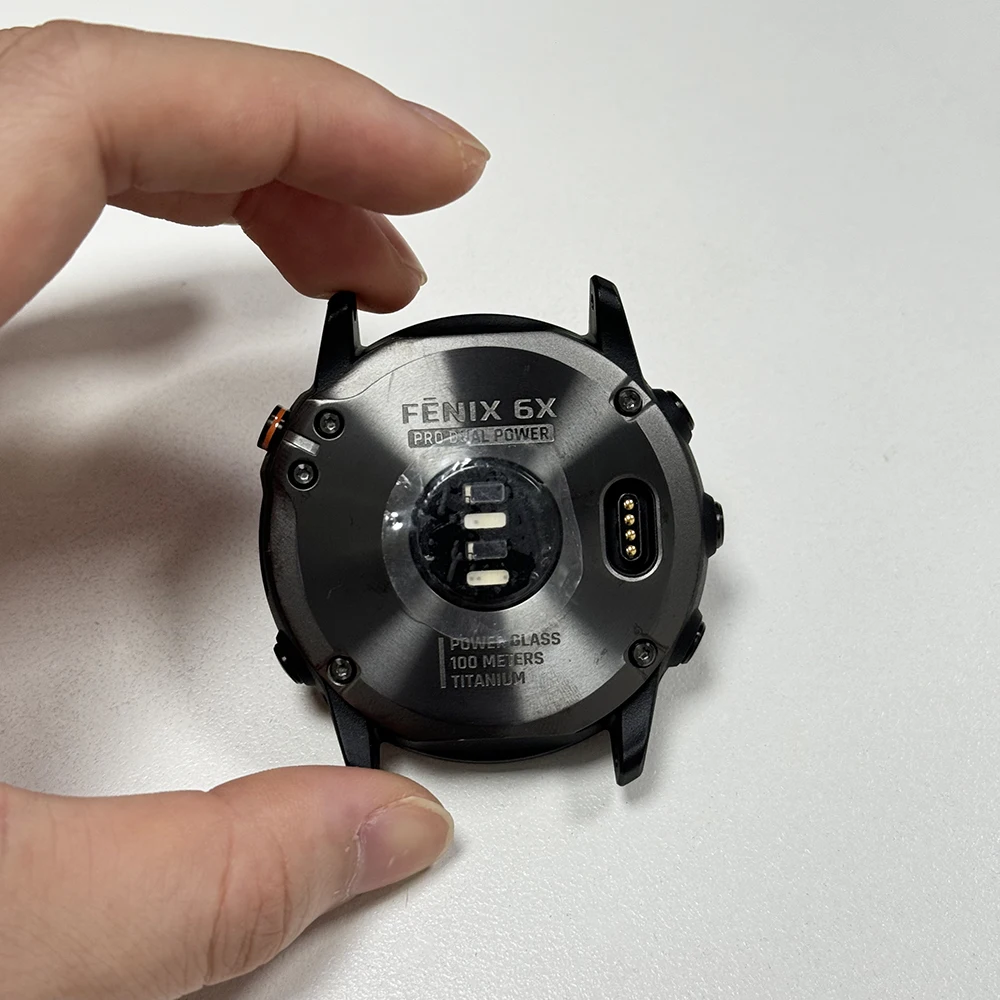 For GARMIN Fenix 6X Pro Dual Power Back Cover Case With Heart Rate Sensor Without Battery Charging Port Part Repair