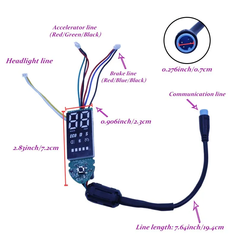 1200W Upgraded Controller Set for Xiaomi M365 Electric Scooter, 24V-63V, Digital Display&Bluetooth APP Self-Learning 3-Speed