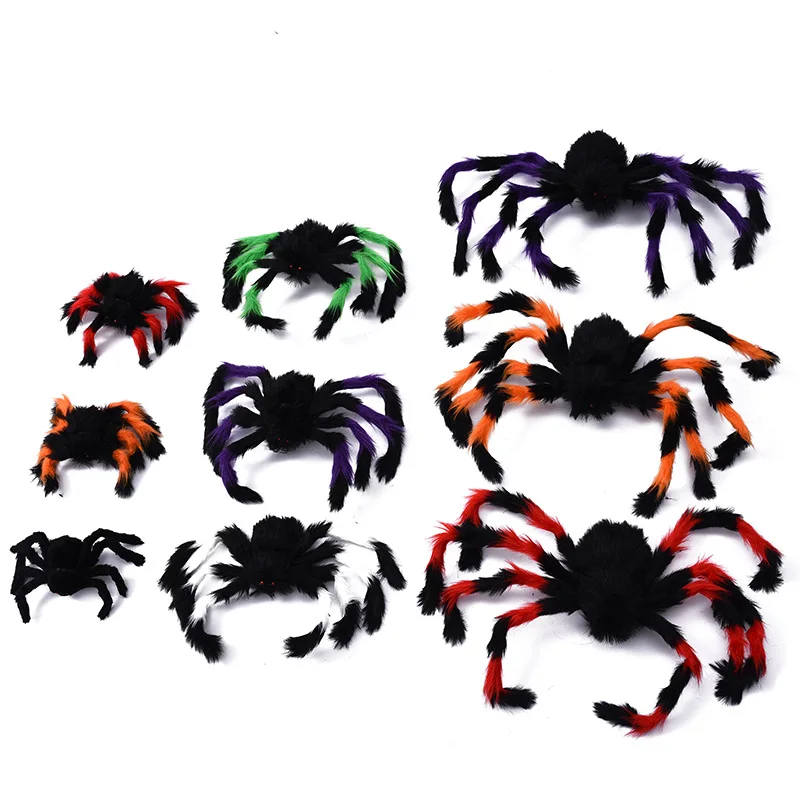 Grande araignée en peluche pour Halloween, jouet créatif, modèle de simulation amusante, décorations de fête, ornements de jardin, nouveauté