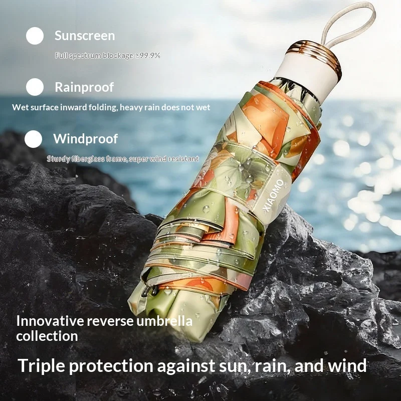 

Двухслойный складной виниловый зонт от солнца, защита от солнца и ультрафиолета, зонт с двусторонней печатью.