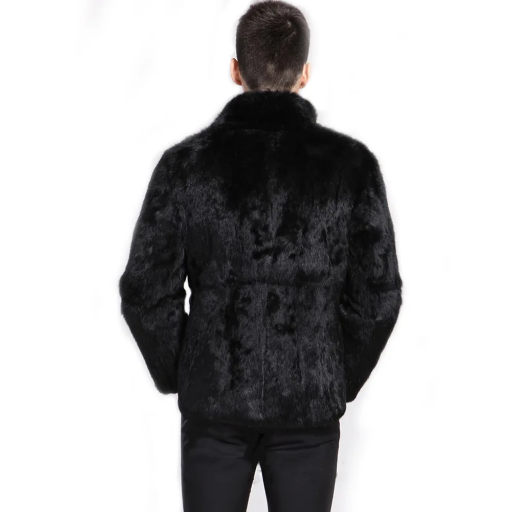 Europese En Amerikaanse Nieuwe Imitatie Bont Heren Jas Mink Fur Jacket Warm Haining Faux Bont Konijn Bontjas