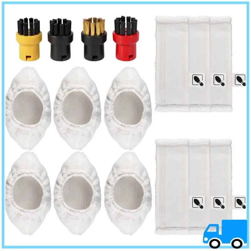 

Latest Microfibre Floor Cloth Set Microfibre Cover Set Colour Round Brushes For Karcher Easyfix SC2 SC 3 SC4 SC5 Steam Cleaner