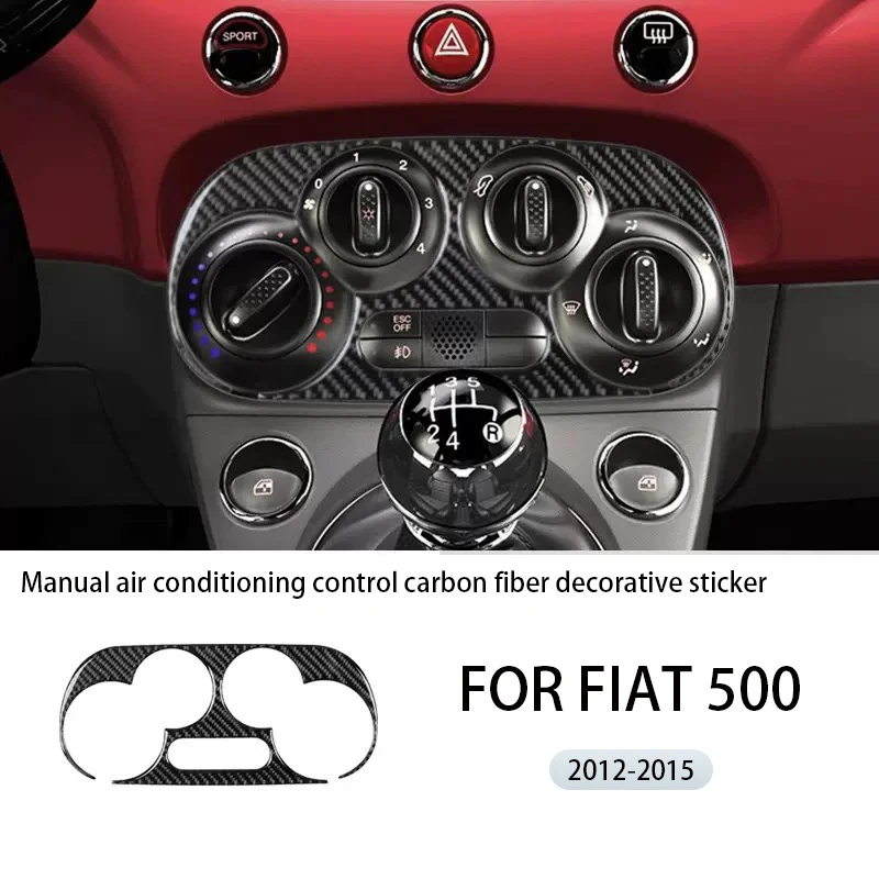 

Carbon fiber decorative sticker suitable for Fiat 500 manual air conditioning control 1 piece 2012-2015 model