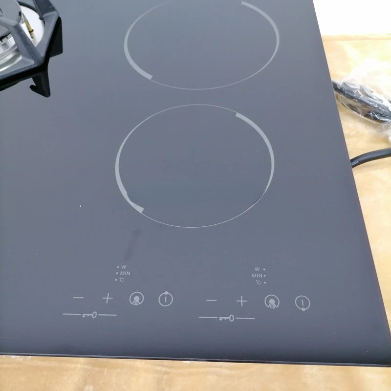 Commercial Restaurant Indoor Portable Countertop and Built In 4 Hybrid Burners Gas Stove Induction Ceramic Cooker Hob Burner