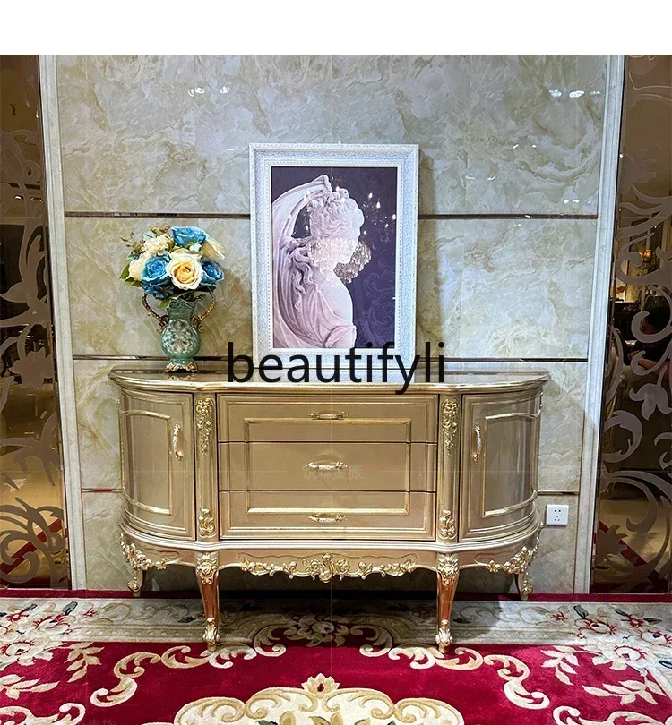 

54French solid wood dining side cabinet luxury carved cabinet living room decorative table aisle table restaurantSSS