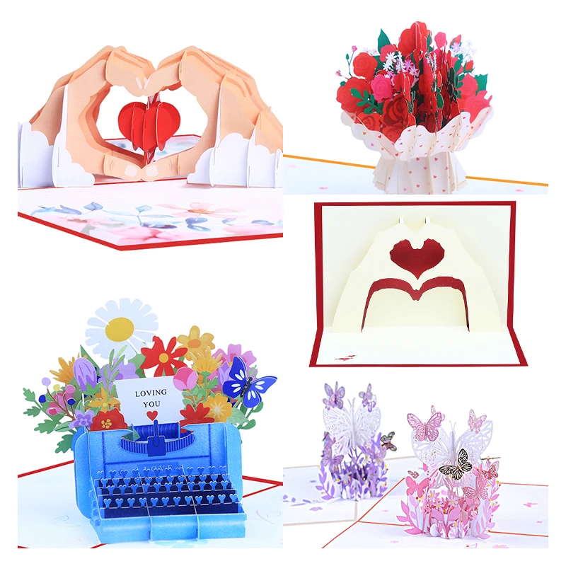 

3D Sweet Love Pop Up Greeting Card for Valentine's Day, Wife, Husband, Girlfriend, Wedding Invitation, Birthday Gift
