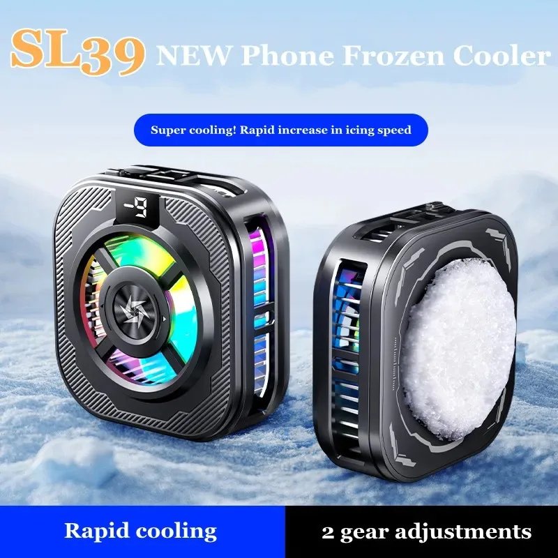 

SL39 Mobile PUBG Cooler Magnetic Back Clip 2in1 Frozen Cooling Fan Radiator for IPhone Android Universal Phone Gaming Accessorie