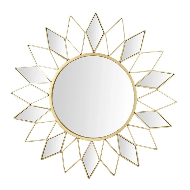 

Luxury Large Decorative Mirror Wall Hanging Vanity Gold Round Dressing Table Mirror Bathroom Espejo Grande Decoration Home