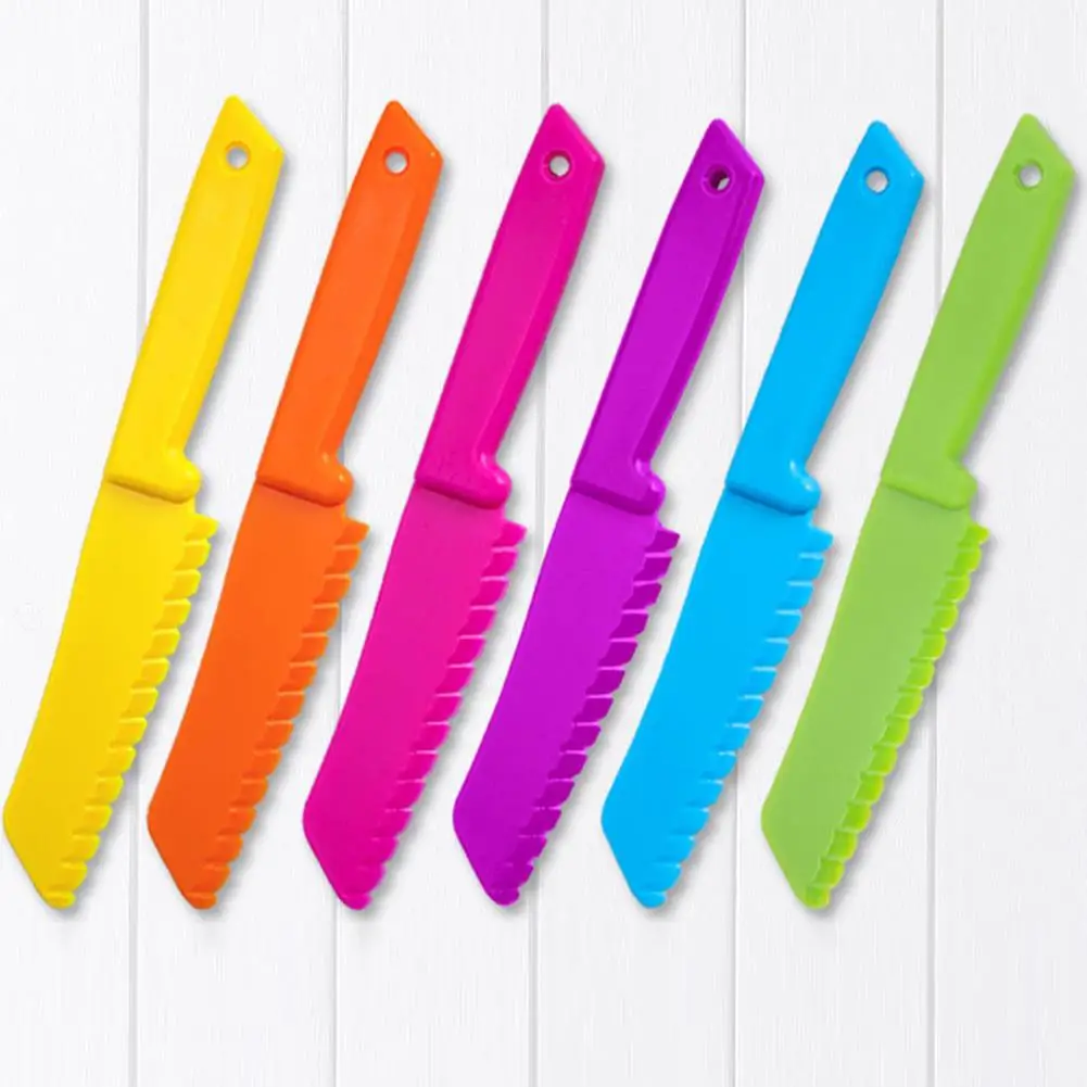 1 قطعة أدوات المطبخ البلاستيكية للأطفال قطع مجلس سكين الأطفال سلامة أدوات الطبخ سكينة الفاكهة للنزهات التخييم استخدام