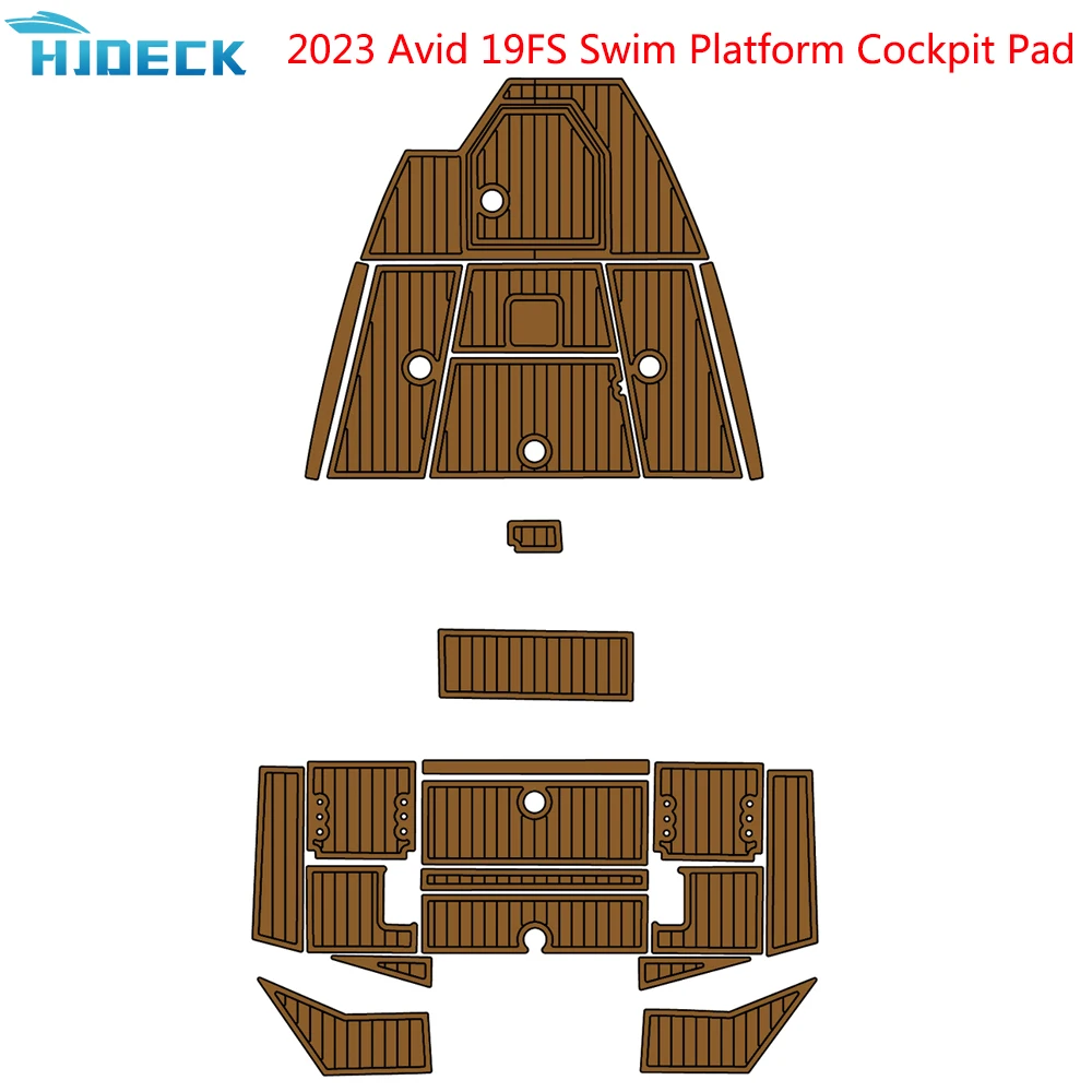 2023 Avid 19FS Swim Platform Cockpit Pad Self-Adhesive EVA Foam Marine Boat Floor Teak Decking Mat Boat Accessories Customized