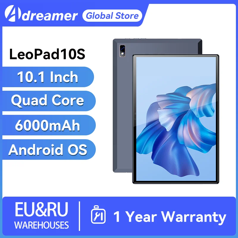 Adreamer LeoPad10S Tablet 10.1 Inch Android 11 4GB RAM 32GB ROM Wi-Fi BT5.0 Type-C 6000mAh Quad Core Cheap Metal Tablet PC