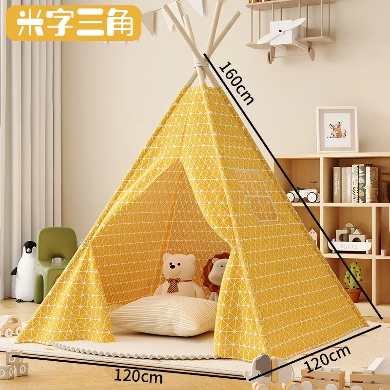 Namiot dla dzieci kryty dom dla dzieci dom do zabawy Wigwams przenośny składany Tipi Teepee dziewczyna i chłopiec zamek namioty do pokoju zabaw