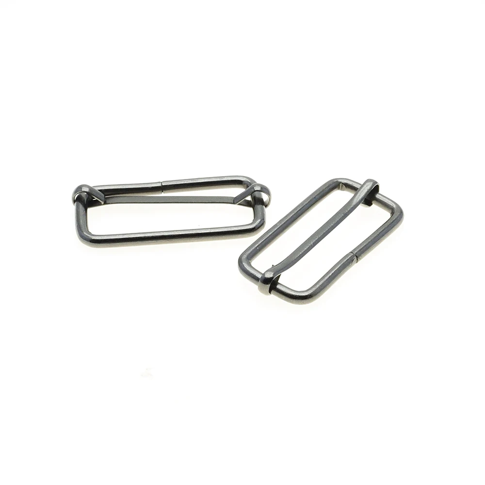 100 Pcs/Pack Metal Slides Tri-Glides Wire-Formed Roller Pin Buckles Slider Adjuster Bag Strap Accessories 10-38MM