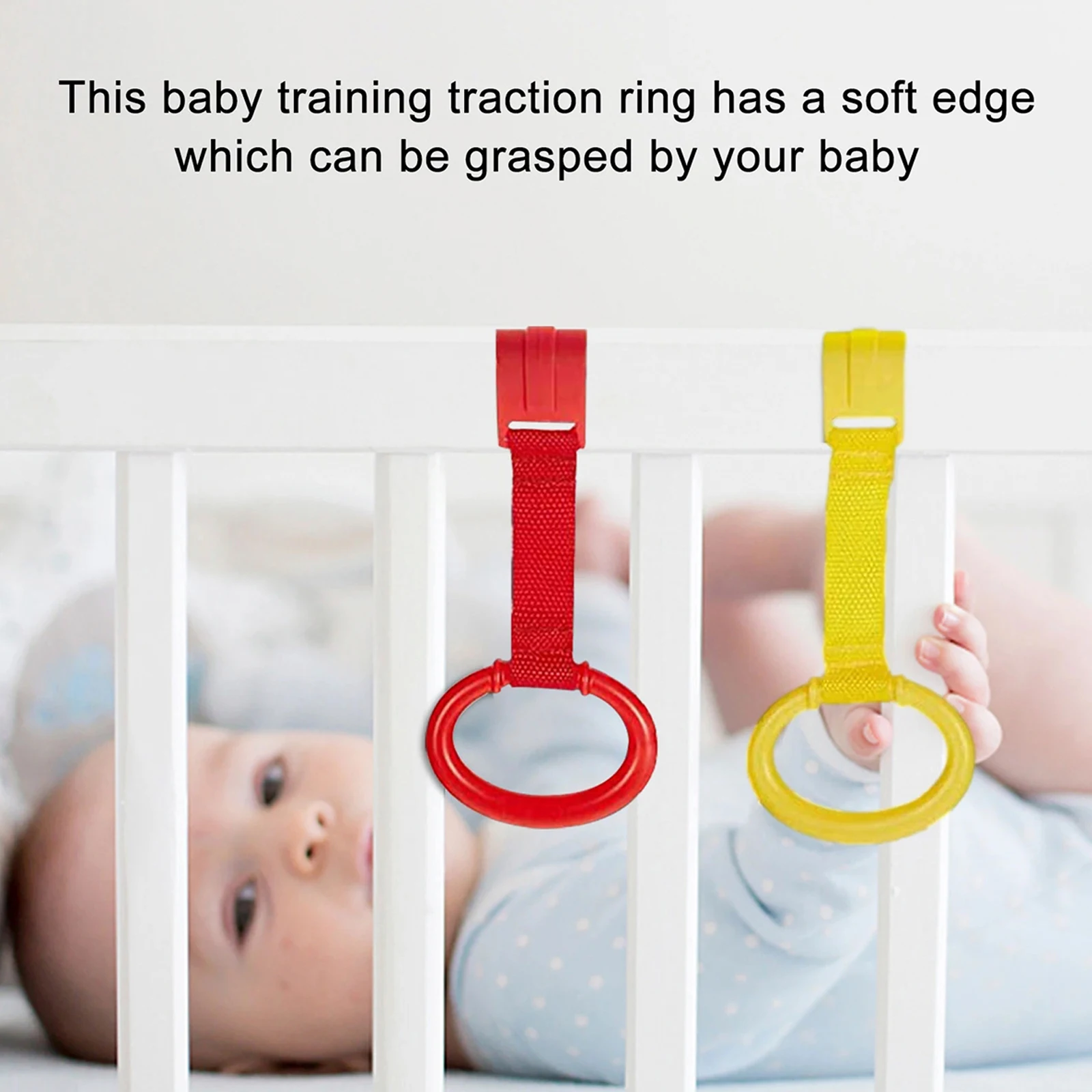 4/8Pcs Baby Crib Pull Ring Playpen Crib Stroller Ring Baby Learn To Stand Hand Pull Ring Hanging Ring Baby Cot Toddler Pull Ring