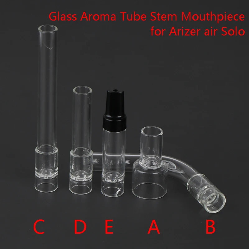 

1PC Transparent Glass Aroma Tube Stem Mouthpiece For Arizer Air Solo Bent Straight Glass Replacement Glass Stem