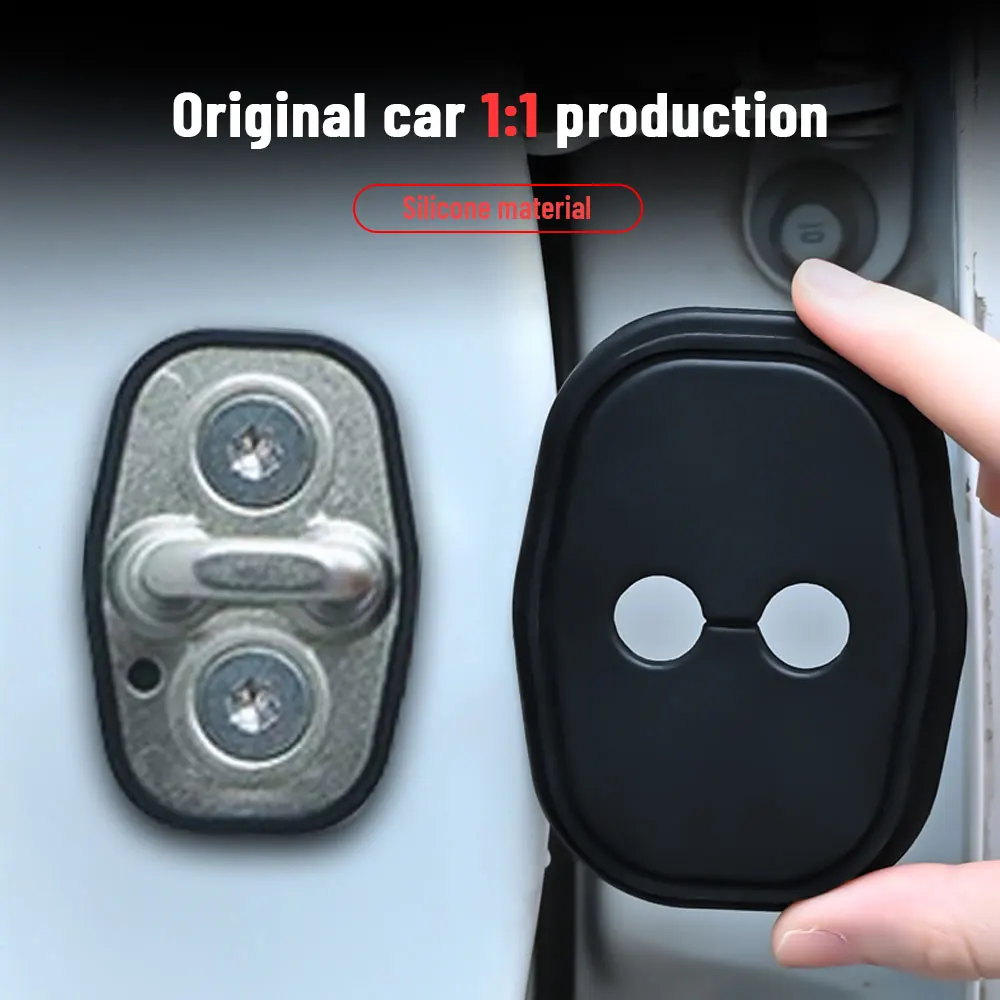 Car Door Shock Absorber Door Lock Protector Silicone Auto Door Lock Latches Cover For PEUGEOT 408 GT 2023 2024 2025