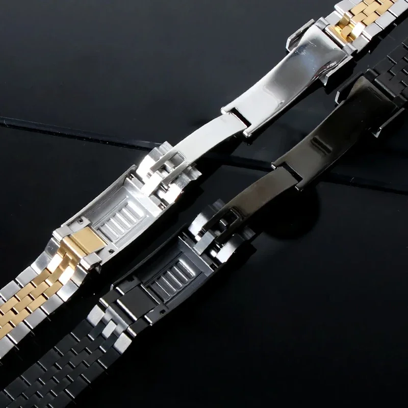 20mm Watch Band For NH35 Sub Jubilee Case Stainless Steel Watch Strap Glide Lock Buckle Silver Gold Bracelet