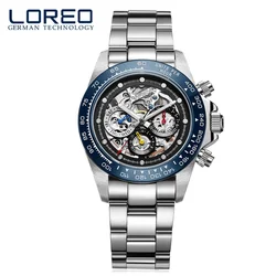 LOREO Men's Watches New Top Brand Automatic Mechanical Watch For Men Sport Stainless Steel Luminous Waterproof 200m Relogios