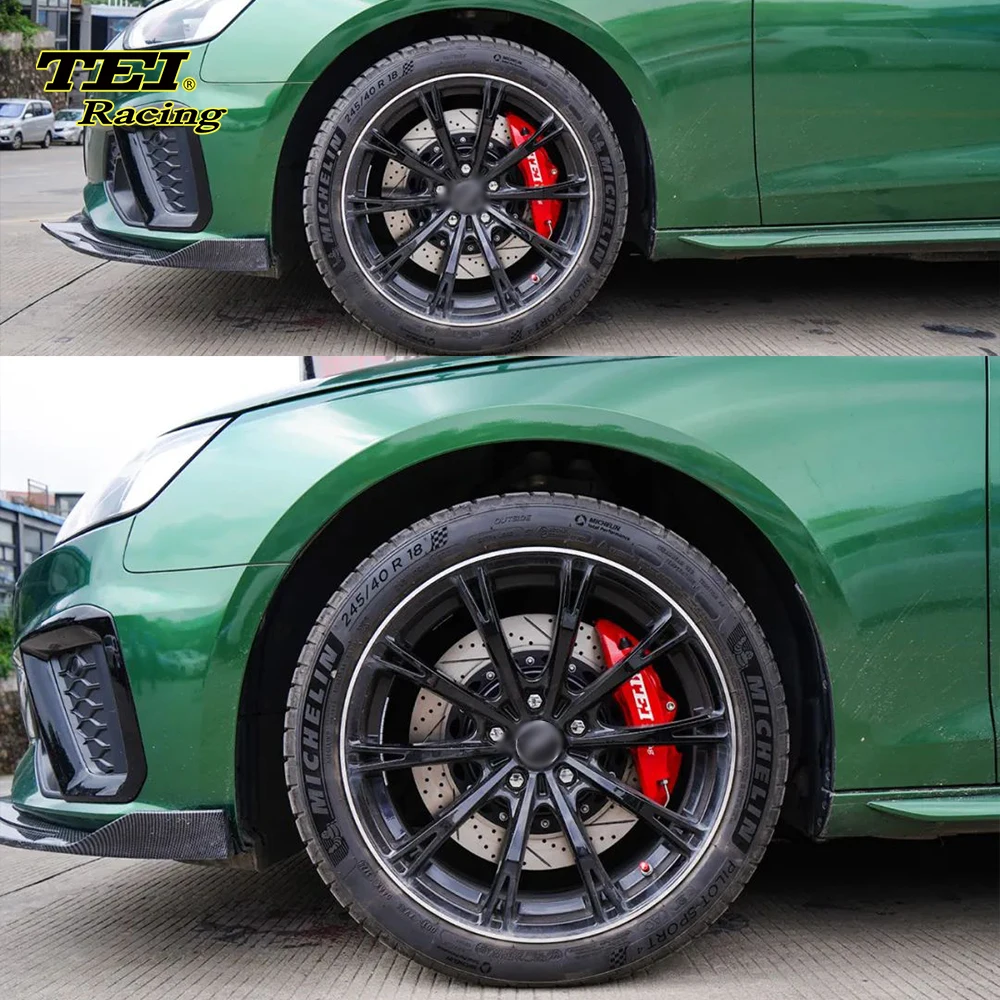 P40NS+ 4 Pot Split Forged Caliper With 355x28 MM Rotor Big Brake Kit Auto Brake System For Audi A4L 18 Inch Rim