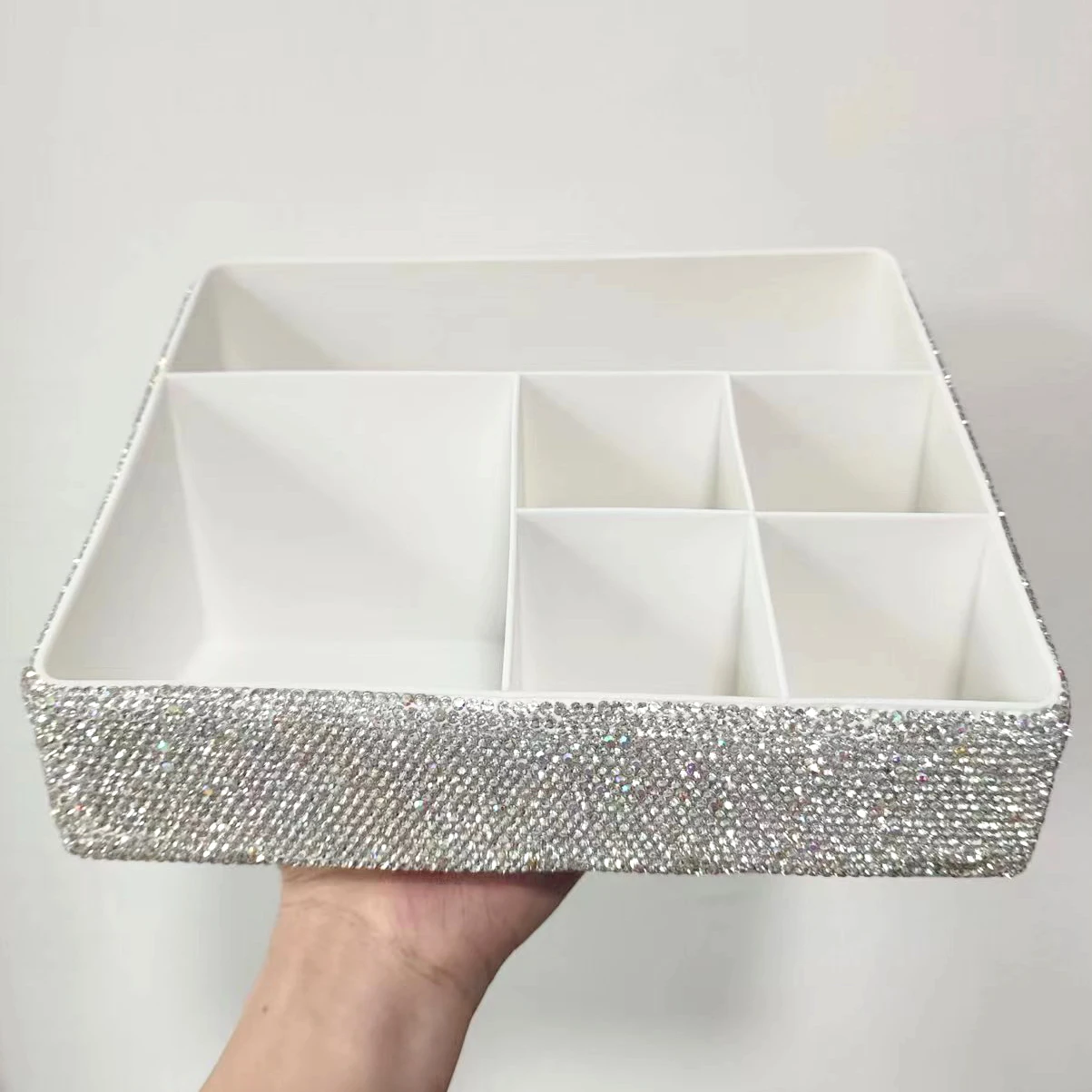 Sparkling Rhinestones Remote Control Organizer TV Remote Holder Table Desktop Storage Box Desk Stationery Sundries Organizer