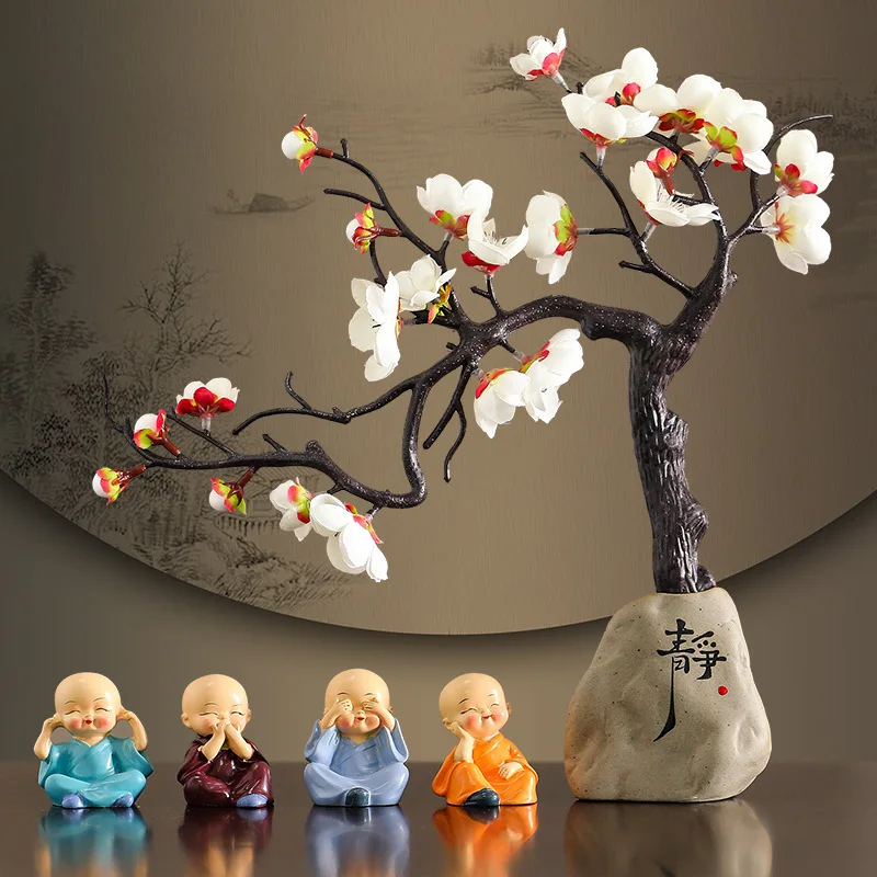 

Буддийский набор статуй маленького монаха в стиле дзен, декор для медитации для домашнего стола, полка, азиатский духовный подарок, украшения для комнаты для йоги и учебы