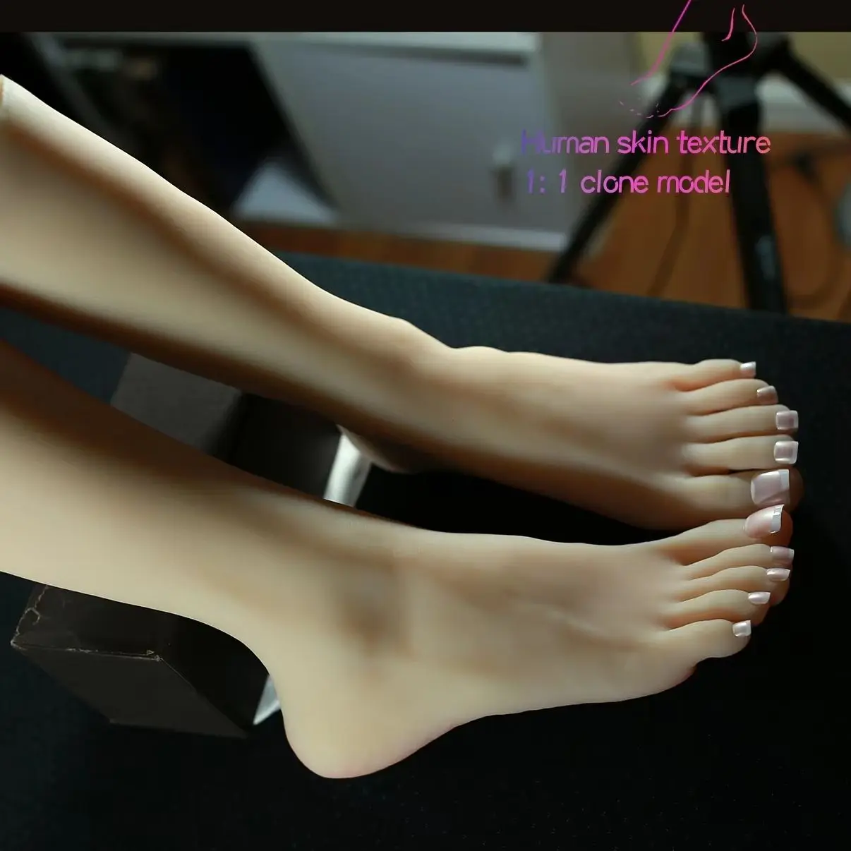 Silicone Mannequin Foot Model with Lower Leg Female Feet for Nail Practice Foot Fetish Shoe Sock Display Salon Sketch TPE TD