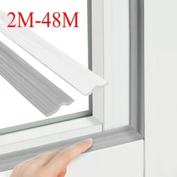 2M-48M Sliding Window Weather Stripping Self Adhesive Cuttable Soundproofing Foam Door Gap Bottom Stopper Seal Strip White Gray