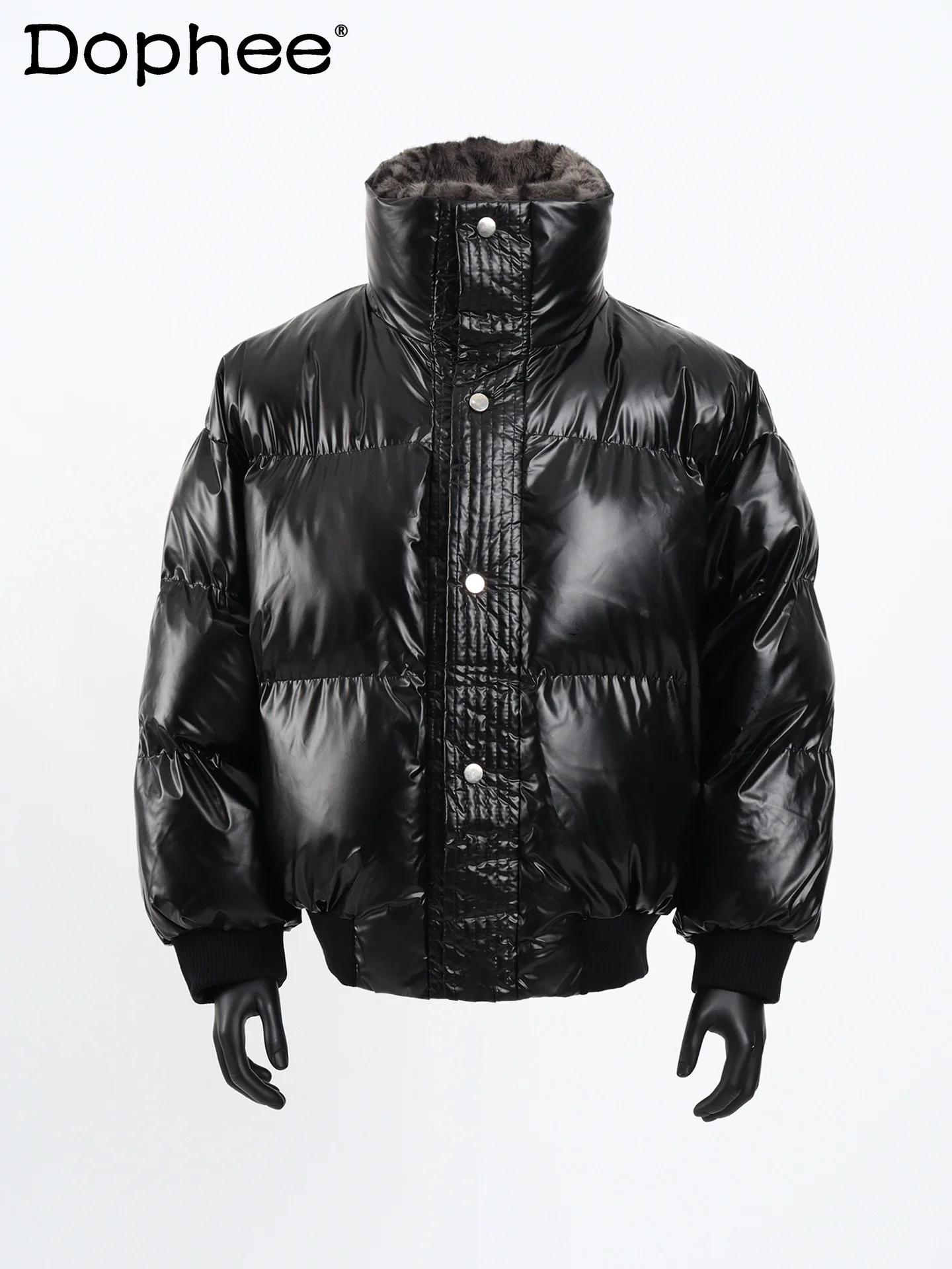 

2025 Winter New Fake Two-Piece Design Patchwork Stand Collar Cotton Jacket for Men High-End Stylish Thickened Cotton Coat