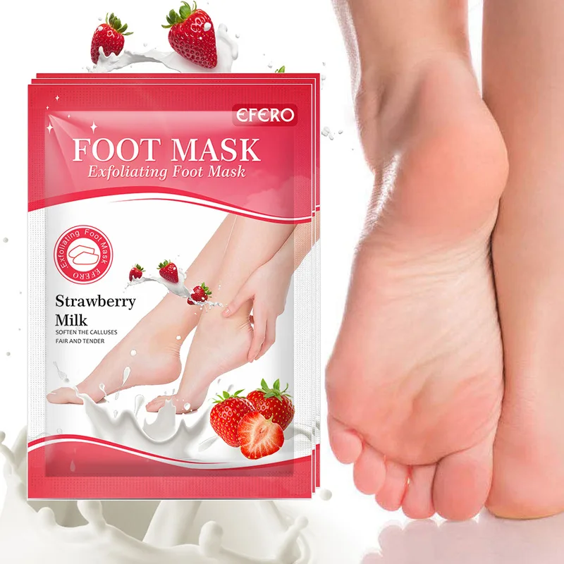 1 para truskawkowe Pedicure skarpetki maseczka do stóp złuszczające skarpetki peeling Anti Crack Heel nawilżający przyrząd do pielęgnacji skóry stóp Unisex