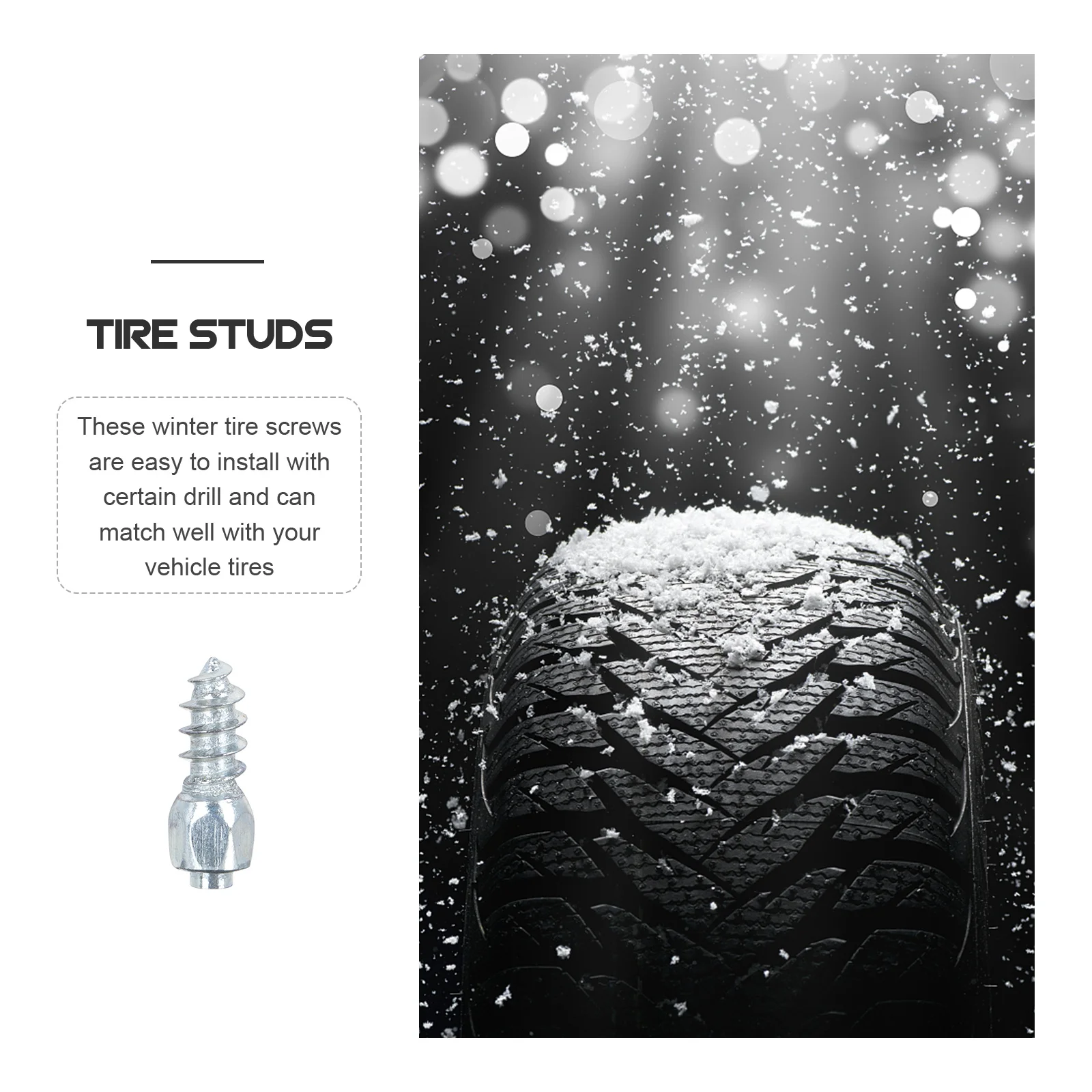 

100pcs Anti-Slip Studs Alloy Tire Screws For Car Bike Winter Wheel Snow Traction Spike Repair Tool Skid-Resistant Tyre Fasteners